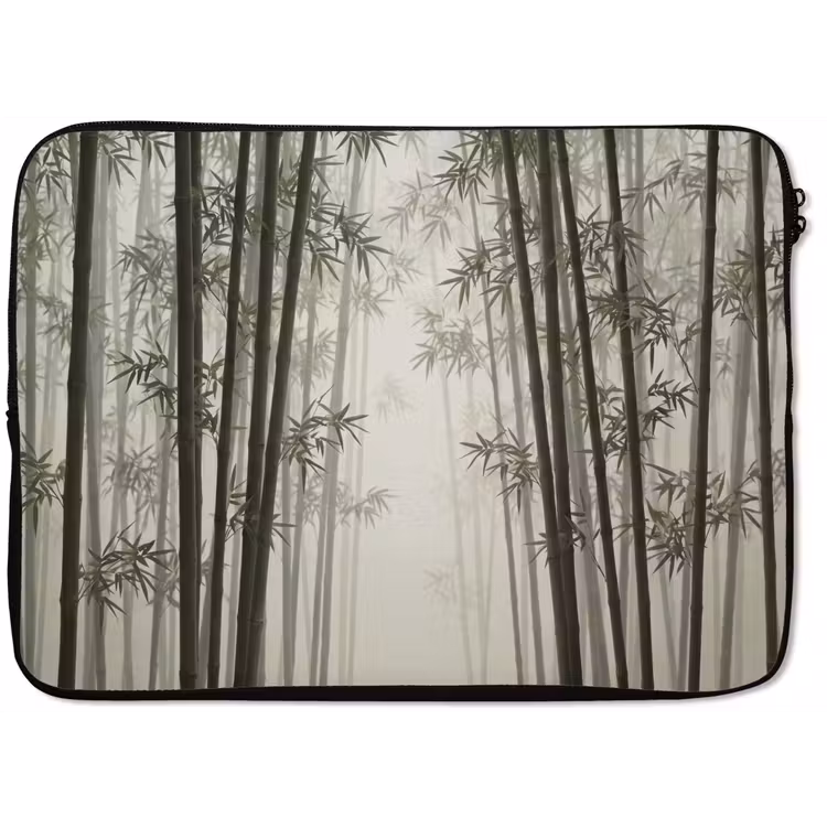 Laptophoes - Bamboe - Bos - Mist - Natuur — 1