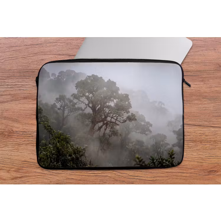Laptophoes - Boom - Mistig - Bos - Groen - Natuur — 2
