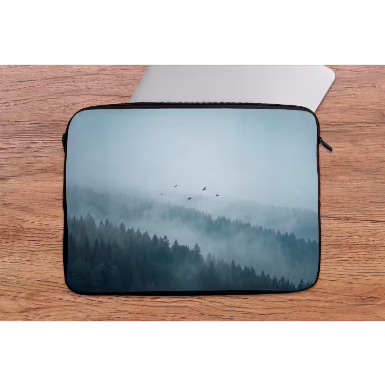 Laptophoes - Bos - Mist - Vogels - Natuur - Groen — 2