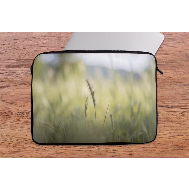 Laptophoes - Graan - Aar - Natuur - Groen - Detail — 2