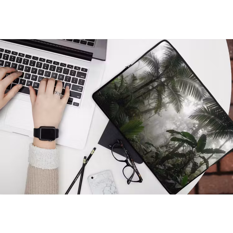 Laptophoes - Natuur - Jungle - Mist - Groen - Bladeren — 3