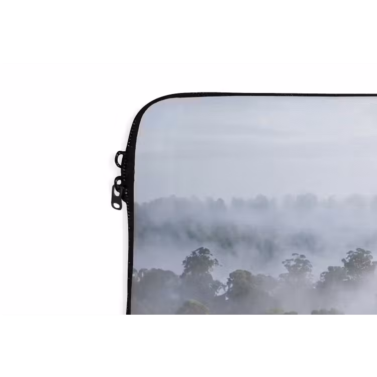 Laptophoes - Natuur - Mist - Bos - Ochtend - Goud — 6