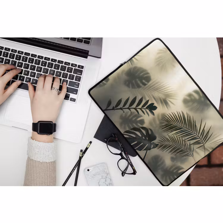 Laptophoes - Planten - Bladeren - Schaduwen - Groen - Modern — 3