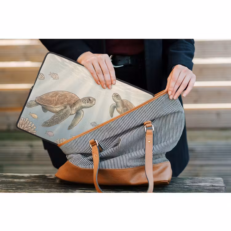 Laptophoes - Schildpad - Onderwater - Natuur - Illustratie — 4
