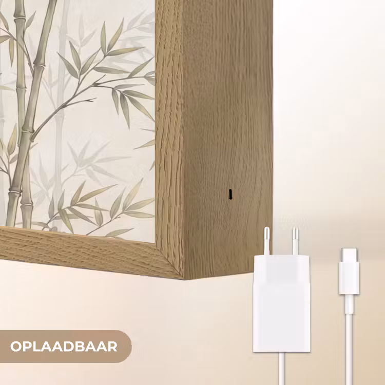 Lightbox - Wandlamp - Bamboe - Bladeren - Natuur - Aquarel - Groen — 7