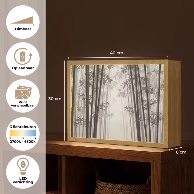 Lightbox - Wandlamp - Bamboe - Bos - Mist - Natuur — 10