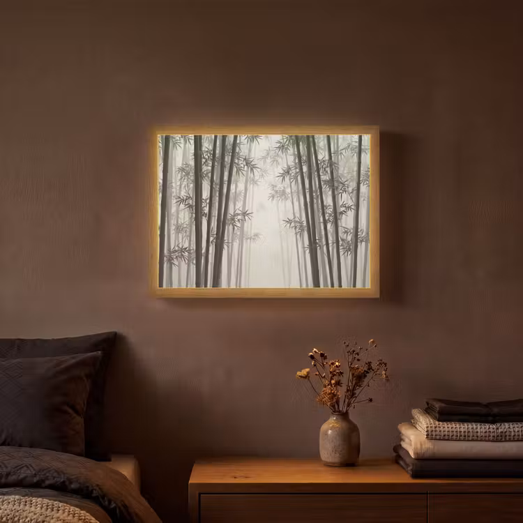 Lightbox - Wandlamp - Bamboe - Bos - Mist - Natuur — 3