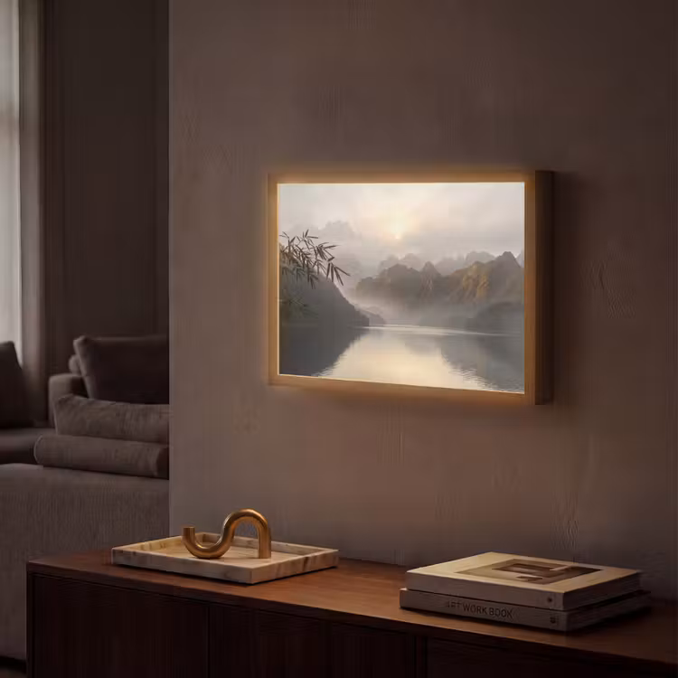 Lightbox - Wandlamp - Bergen - Water - Mist - Natuur - Landschap — 2
