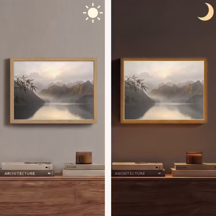 Lightbox - Wandlamp - Bergen - Water - Mist - Natuur - Landschap — 6