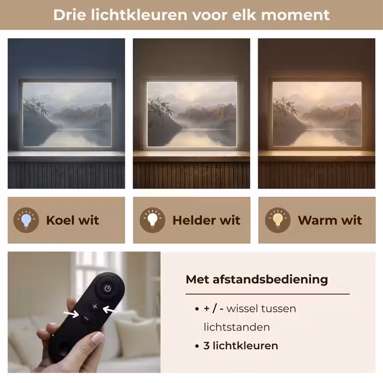 Lightbox - Wandlamp - Bergen - Water - Mist - Natuur - Landschap — 8