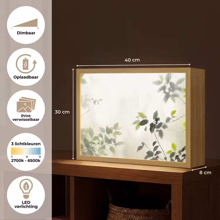 Lightbox - Wandlamp - Blad - Schaduw - Natuur - Abstract - Groen — 10