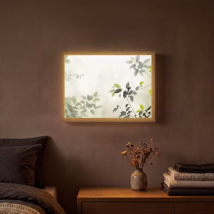 Lightbox - Wandlamp - Blad - Schaduw - Natuur - Abstract - Groen — 3