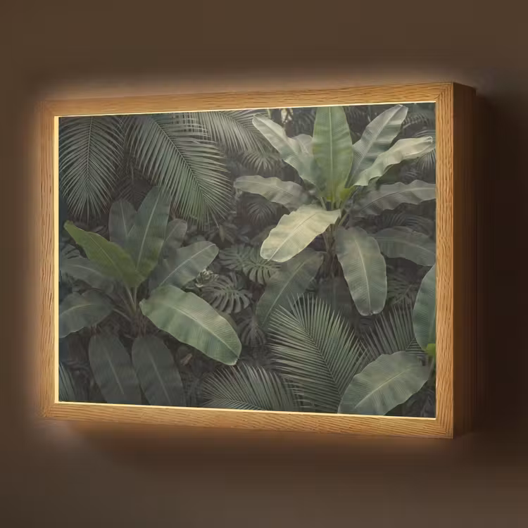 Lightbox - Wandlamp - Bladeren - Groen - Tropisch - Natuur — 1