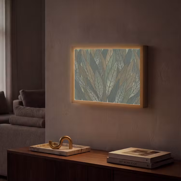 Lightbox - Wandlamp - Bladeren - Patroon - Gestippeld - Natuur - Groen — 2
