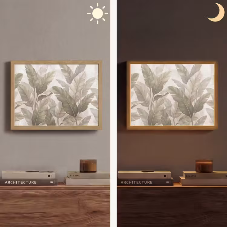 Lightbox - Wandlamp - Bladeren - Tropisch - Natuur - Abstract - Beige — 6