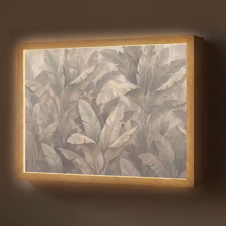 Lightbox - Wandlamp - Bladeren - Tropisch - Natuur - Modern - Beige — 1