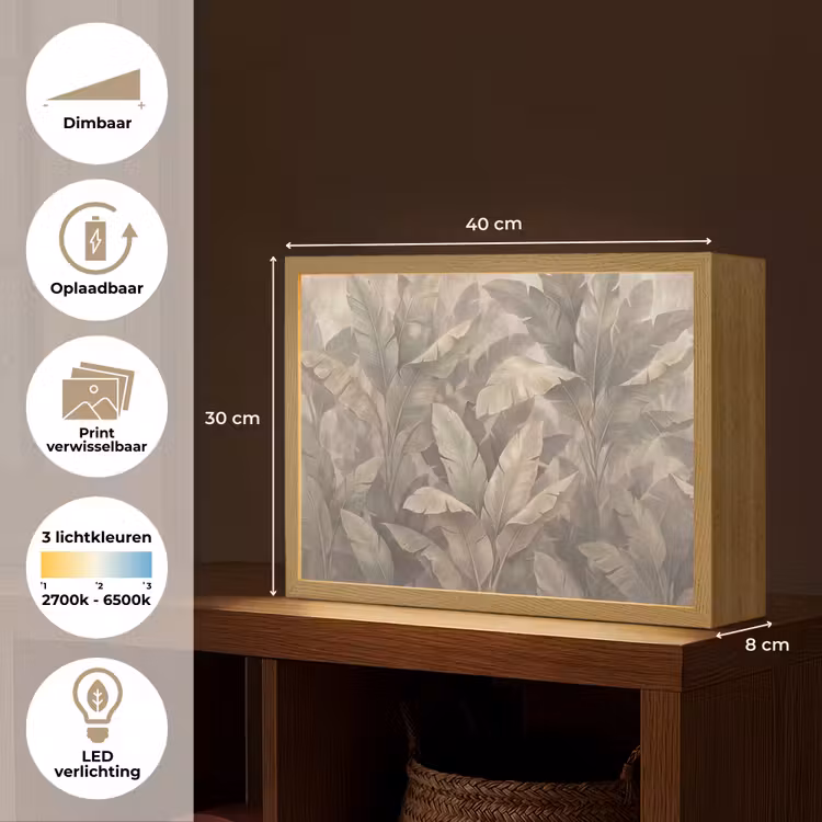 Lightbox - Wandlamp - Bladeren - Tropisch - Natuur - Modern - Beige — 10