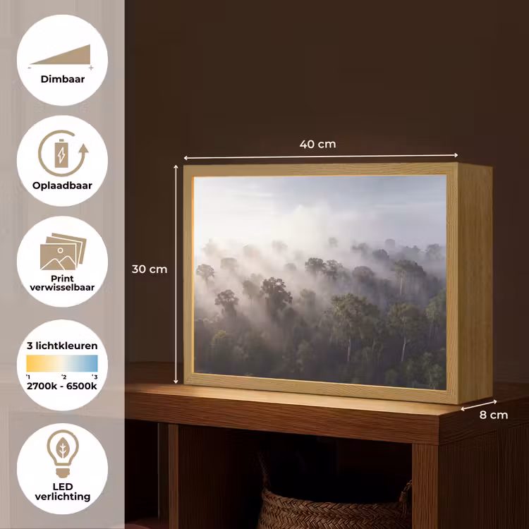 Lightbox - Wandlamp - Bos - Mist - Natuur - Groen — 10