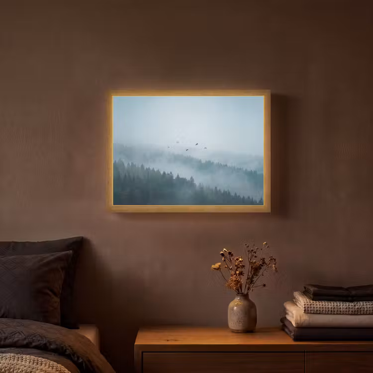 Lightbox - Wandlamp - Bos - Mist - Vogels - Natuur - Groen — 3