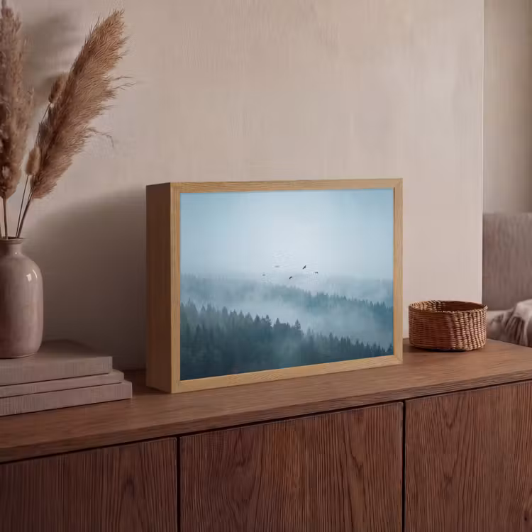 Lightbox - Wandlamp - Bos - Mist - Vogels - Natuur - Groen — 4