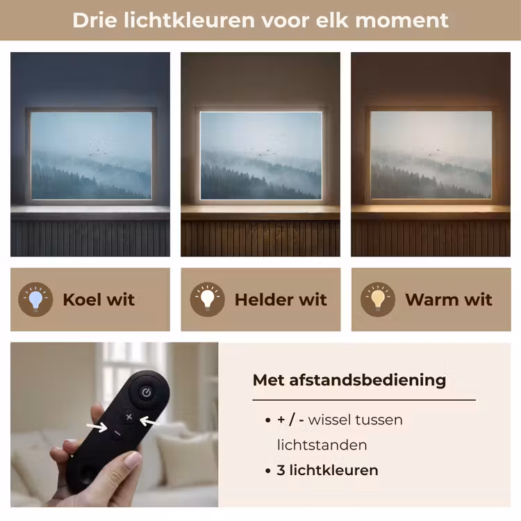 Lightbox - Wandlamp - Bos - Mist - Vogels - Natuur - Groen — 8