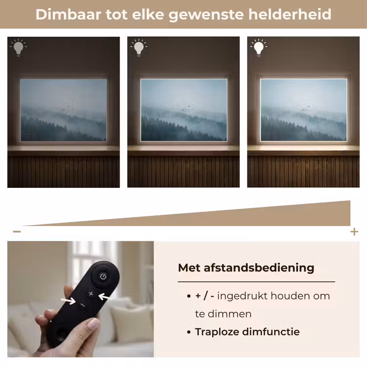 Lightbox - Wandlamp - Bos - Mist - Vogels - Natuur - Groen — 9