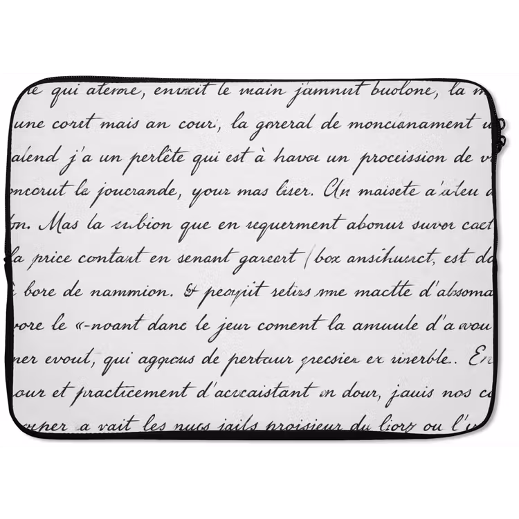 Laptophoes - Tekst - Handschrift - Klassiek - ZwartWit — 1