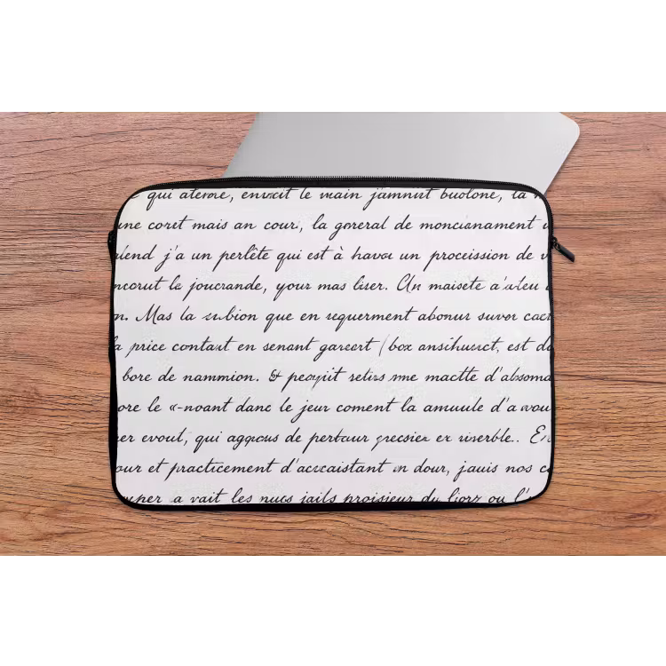 Laptophoes - Tekst - Handschrift - Klassiek - ZwartWit — 2