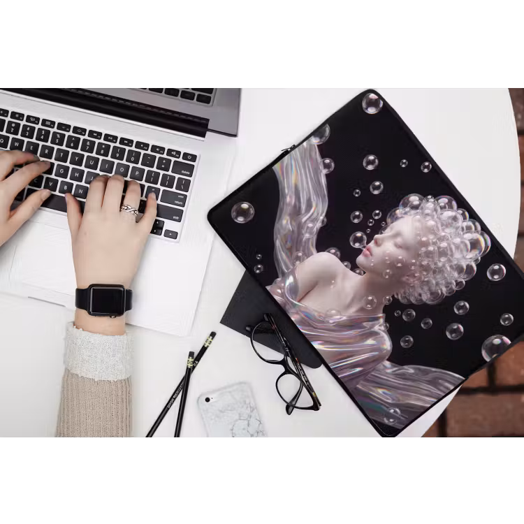 Laptophoes - Vrouw - Bellen - Abstract - Kleurrijk — 3