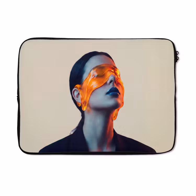 Laptophoes - Vrouw - Oranje - Abstract - Modern - Kleurrijk — 5