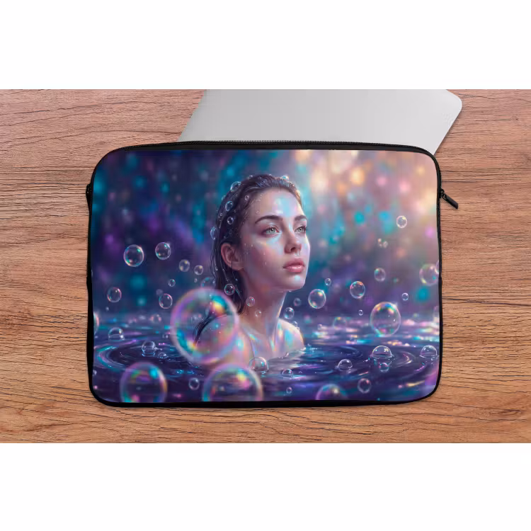 Laptophoes - Vrouw - Water - Portret - Kleurrijk - Modern — 2