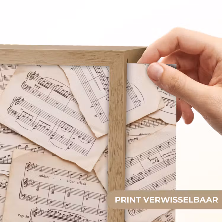 Lightbox - Wandlamp - Bladmuziek - Oud - Noten - Vintage - Beige — 5
