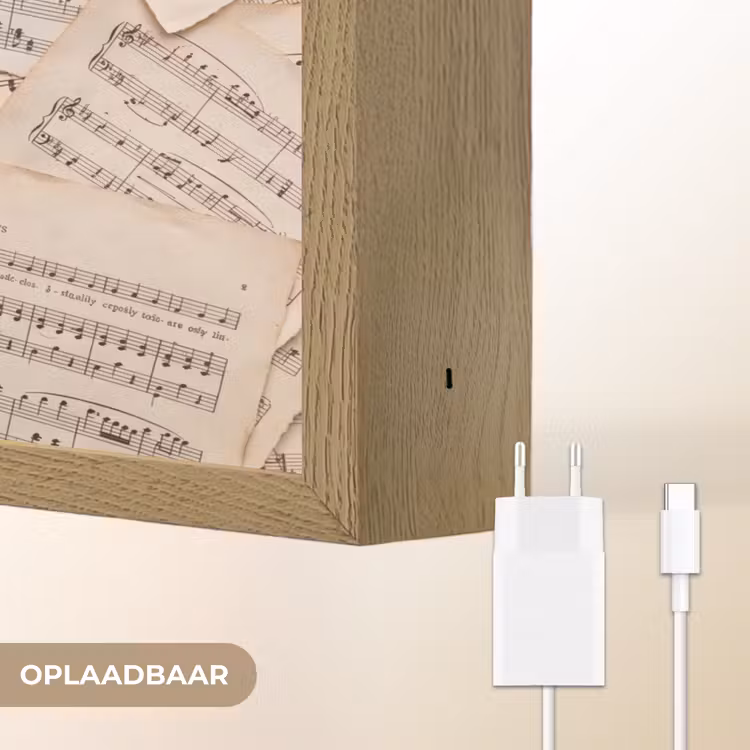 Lightbox - Wandlamp - Bladmuziek - Oud - Noten - Vintage - Beige — 7