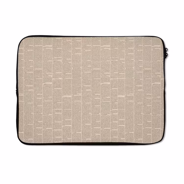 Laptophoes - Krant - Nieuws - Historisch - Vintage - Beige — 5
