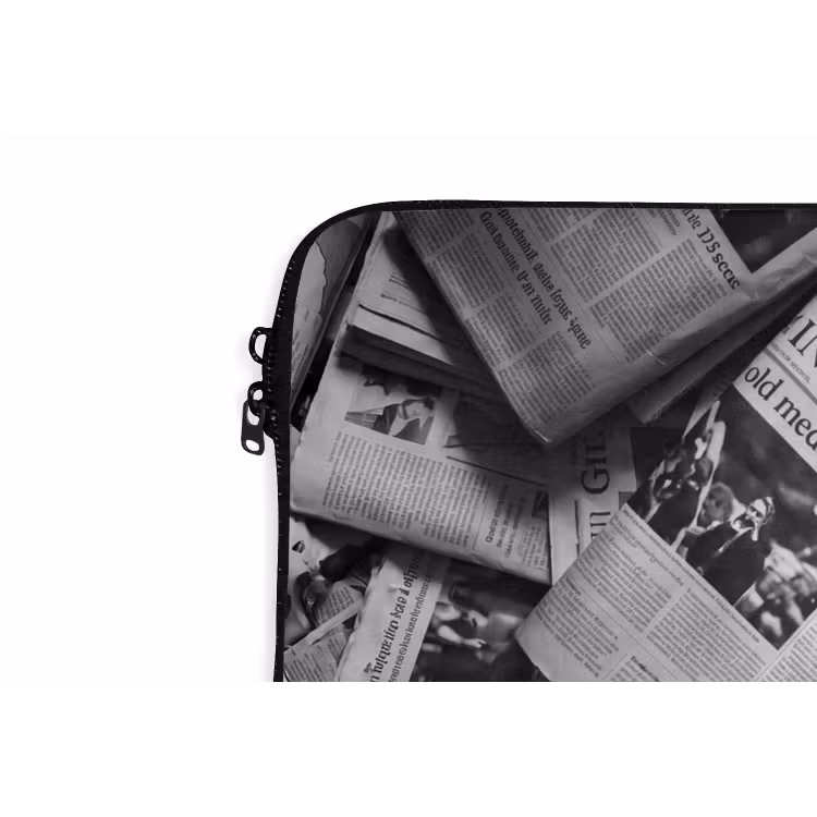 Laptophoes - Krant - Stapel - Nieuws - Zwart-wit — 6