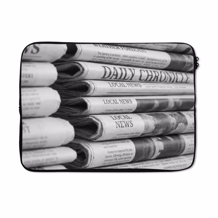 Laptophoes - Krant - Stapel - Nieuws - Zwart-wit - Media — 5