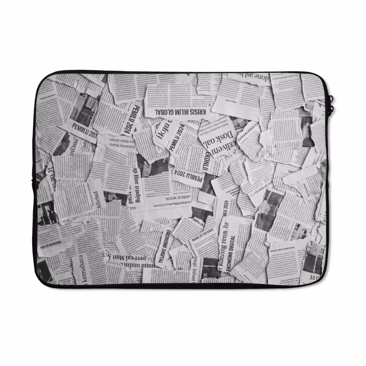 Laptophoes - Krant - Versnipperd - Textuur - Zwart-wit - Abstract — 5