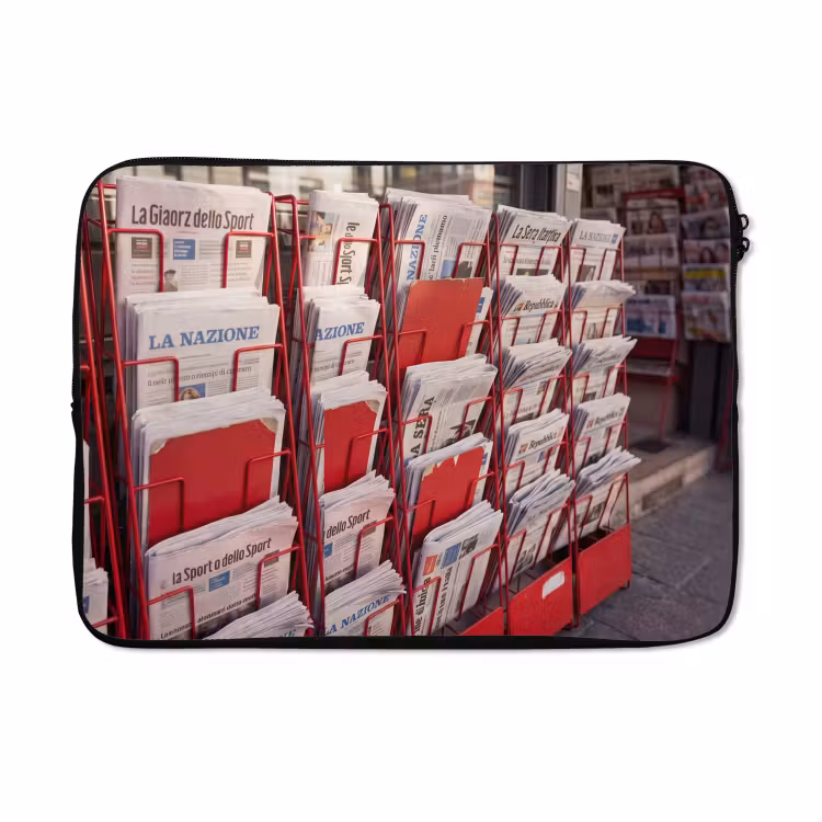 Laptophoes - Kranten - Rek - Stedelijk - Dagelijks leven - Rood — 5