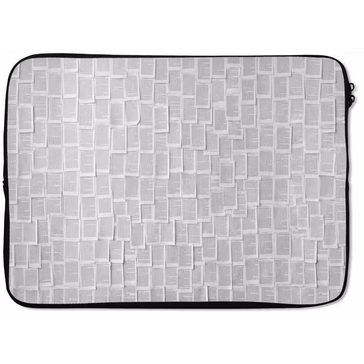 Laptophoes - Papier - Overlappend - Textuur - Modern - Wit — 1