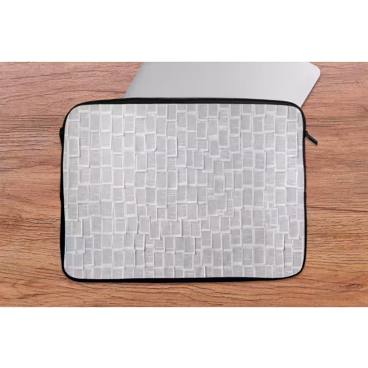 Laptophoes - Papier - Overlappend - Textuur - Modern - Wit — 2