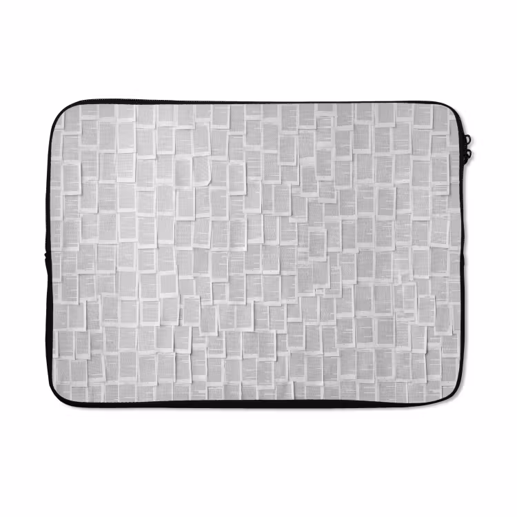 Laptophoes - Papier - Overlappend - Textuur - Modern - Wit — 5