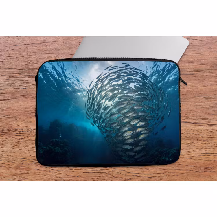 Laptophoes - Vis - School - Oceaan - Natuur - Blauw — 2