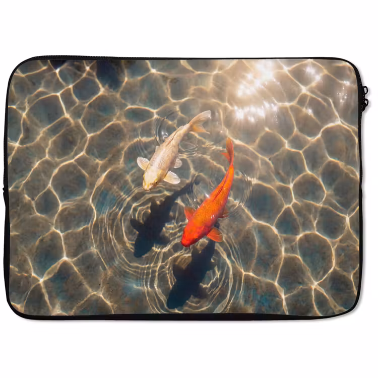 Laptophoes - Vis - Water - Dieren - Oranje - Goud — 1