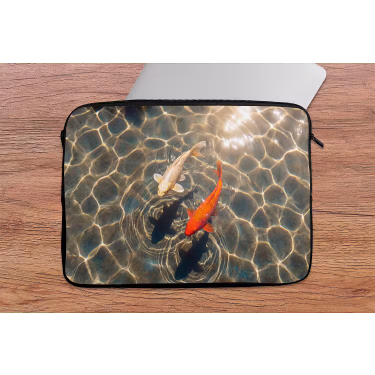 Laptophoes - Vis - Water - Dieren - Oranje - Goud — 2