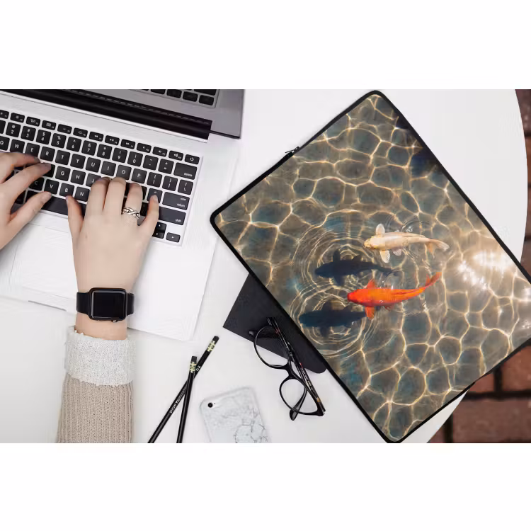 Laptophoes - Vis - Water - Dieren - Oranje - Goud — 3