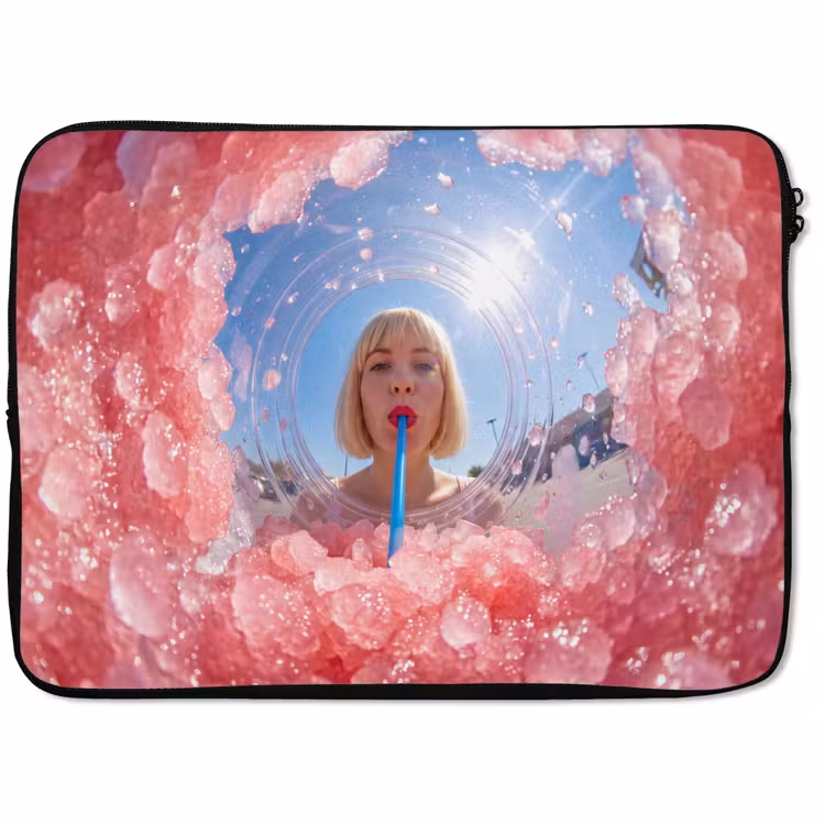 Laptophoes - Vrouw - Drank - Zomer - Roze - Blauw — 1