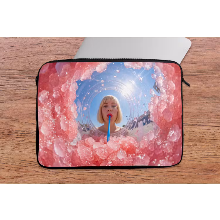 Laptophoes - Vrouw - Drank - Zomer - Roze - Blauw — 2