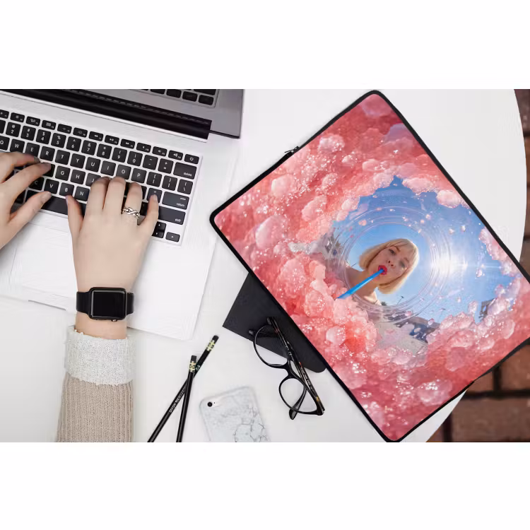 Laptophoes - Vrouw - Drank - Zomer - Roze - Blauw — 3