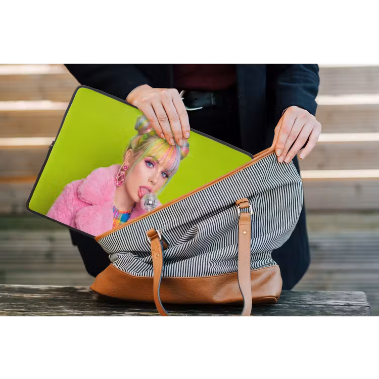 Laptophoes - Vrouw - Kleurrijk haar - Pop art - Modern - Levendig — 4