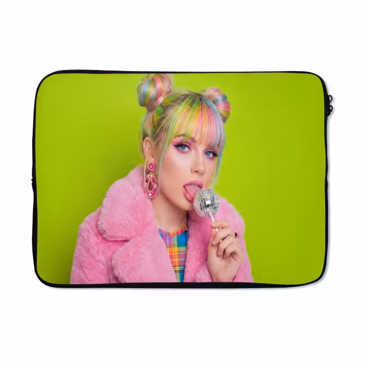 Laptophoes - Vrouw - Kleurrijk haar - Pop art - Modern - Levendig — 5